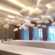 1pc Cloud Shaped Wall Hanging, Simple White Polyester Prop Cloud Design Hanging Decoration For Home,Home Decor ,Room Decor,Wall Decor - White - View 2