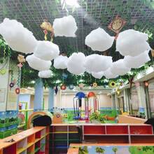 1pc Cloud Shaped Wall Hanging, Simple White Polyester Prop Cloud Design Hanging Decoration For Home,Home Decor ,Room Decor,Wall Decor - White - View 5