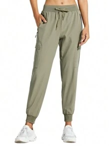 女性工裝慢跑褲輕便速幹遠足長褲競技鍛煉休閒服休閒戶外