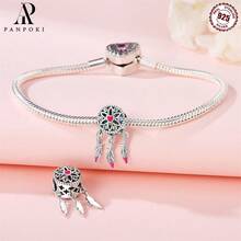 1件925纯银锆石个性化十字架串珠吊坠，2023爆炸设计，适合女孩，可搭配手链、项链，DIY饰品，周年纪念日生日礼物