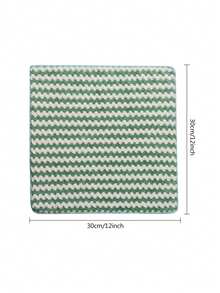 1片厚ened毛巾,可吸油,綠色波紋圖案,超細微纖維清潔廚房用毛巾 - 綠色 - 查看 5