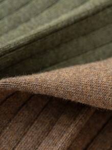 1雙/咖啡色男士長筒襪,簡單厚實透氣抗臭吸汗保暖襪子,適用於秋冬季節 - 咖啡棕 - 查看 7