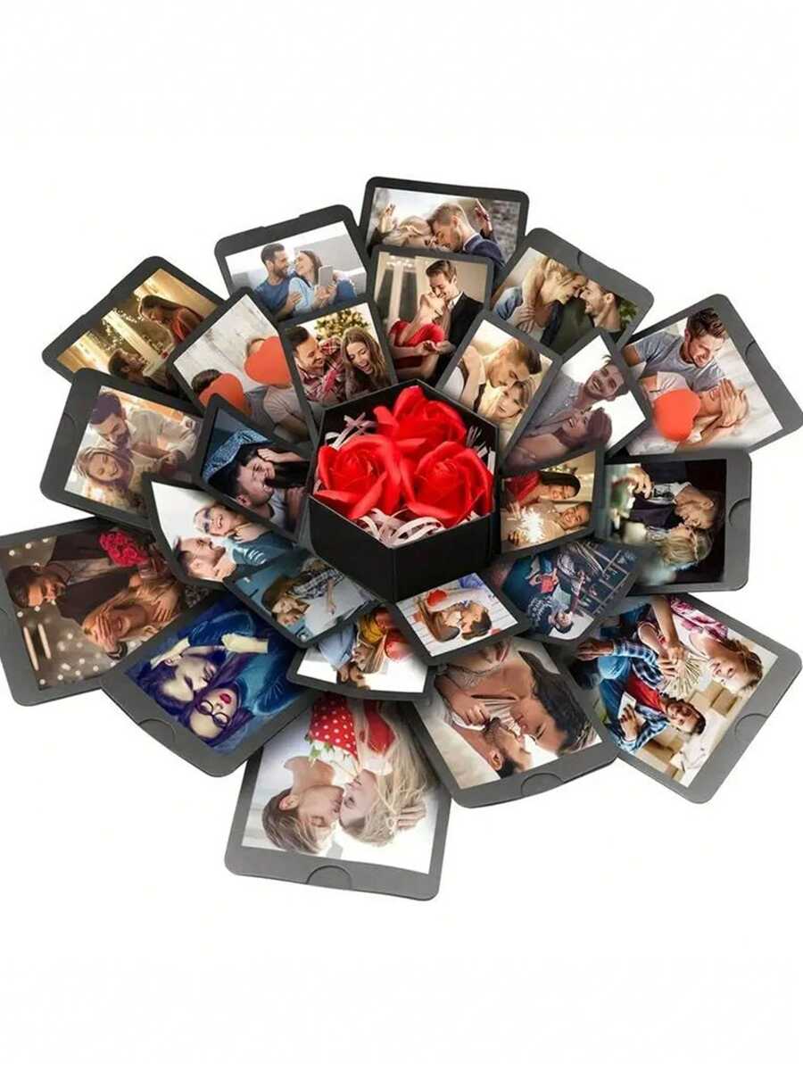 19pcs Hexagon Explosion Handmade Photo Album Box, Surprise Birthday