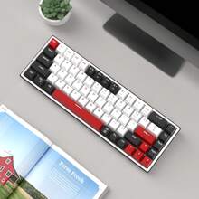 MageGee MK-Sky 65% Layout Hot Swappable Mechanical Keyboard Wired Gaming Keyboard Hot Swappable 68 Keys LED Backlight Mini Compact Keyboards for Laptop Windows PC Gamer Black White-Blue Switch - Black - View 9