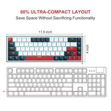MageGee MK-Sky 65% Layout Hot Swappable Mechanical Keyboard Wired Gaming Keyboard Hot Swappable 68 Keys LED Backlight Mini Compact Keyboards for Laptop Windows PC Gamer Black White-Blue Switch - Black - View 8