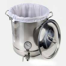 1pc Brew Bags, SANTOW Fine Mesh Strainer Bag, Reusable Straining Mesh Bag For Home Brewing, Filter Bag For Nut, Milk, Cold Brew, Fruit Press Drawstring - White - View 2