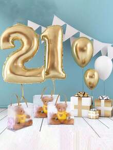 12入組/包霧面pvc禮品包裝派對禮物袋,帶手柄 - 無色 - 查看 2