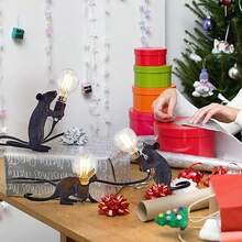 復古鼠檯燈鼠標桌子燈床側樹脂老鼠燈濃烈香調房間裝飾E14底座 - 黑色 - 查看 6