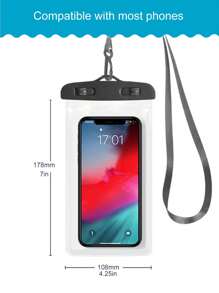 Universal Waterproof Phone Pouch, Waterproof Phone Case Compatible With IPhone 14 13 12 11Pro Max XS Plus Galaxy S22 Cellphone Up To 7.0", 3D Cellphone Dry Bag For Vacation Compatible Phone Models Apple 14 Pro, 14 Pro Max, 14 Plus, 14, 13 Pro, 13 Pro Max, 13 Mini, 13, 12 Pro, 12 Pro Max, 12 Mini, 11 Pro Max - Black - View 5