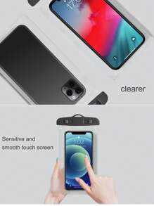 Universal Waterproof Phone Pouch, Waterproof Phone Case Compatible With IPhone 14 13 12 11Pro Max XS Plus Galaxy S22 Cellphone Up To 7.0", 3D Cellphone Dry Bag For Vacation Compatible Phone Models Apple 14 Pro, 14 Pro Max, 14 Plus, 14, 13 Pro, 13 Pro Max, 13 Mini, 13, 12 Pro, 12 Pro Max, 12 Mini, 11 Pro Max - Black - View 4