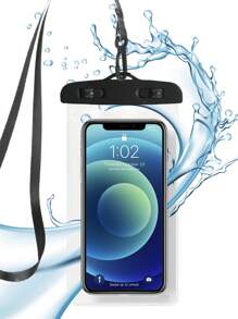 Universal Waterproof Phone Pouch, Waterproof Phone Case Compatible With IPhone 14 13 12 11Pro Max XS Plus Galaxy S22 Cellphone Up To 7.0", 3D Cellphone Dry Bag For Vacation Compatible Phone Models Apple 14 Pro, 14 Pro Max, 14 Plus, 14, 13 Pro, 13 Pro Max, 13 Mini, 13, 12 Pro, 12 Pro Max, 12 Mini, 11 Pro Max - Black - View 1
