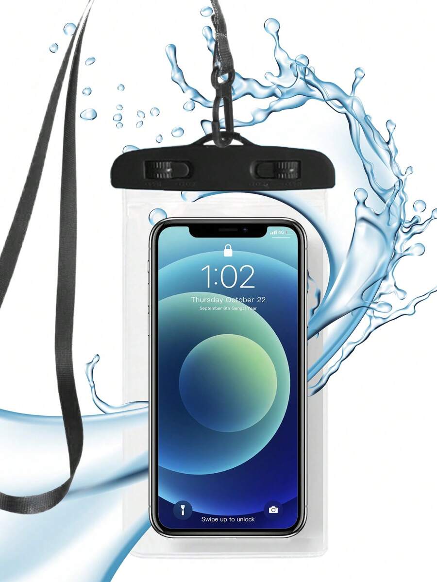 Universal Waterproof Phone Pouch, Waterproof Phone Case Compatible With IPhone 14 13 12 11Pro Max XS Plus Galaxy S22 Cellphone Up To 7.0", 3D Cellphone Dry Bag For Vacation Compatible Phone Models Apple 14 Pro, 14 Pro Max, 14 Plus, 14, 13 Pro, 13 Pro Max, 13 Mini, 13, 12 Pro, 12 Pro Max, 12 Mini, 11 Pro Max - Black - View 1