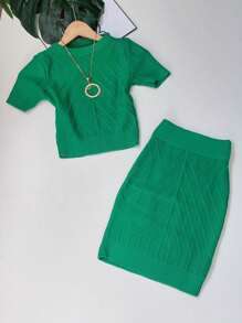 Women Sweater Co-ords - 綠色 - 查看 1