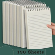 240張厚螺旋綁定筆記本,具有頂部翻轉功能,便籤 - 白色 - 查看 3