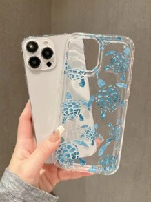 夏季卡通海龜紋TPU手機殼，帶有精準切割口，適用於蘋果 - 彩色 - 查看 3