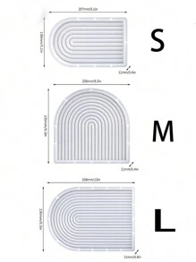 1 Khuôn silicon hình chữ U dùng để đựng chân nến thạch cao, cạnh hình vòm lượn sóng - trắng - Xem 5