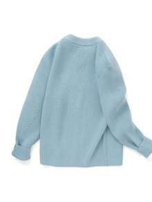 Balabala Áo len giữ nhiệt mềm mại Tween Girl cổ tròn đính sequin phù hợp cho mùa đông - Màu xanh lam - Xem 8