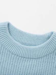 Balabala Áo len giữ nhiệt mềm mại Tween Girl cổ tròn đính sequin phù hợp cho mùa đông - Màu xanh lam - Xem 4