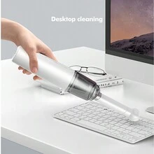 1入白色極簡主義小型便攜汽車吸塵器,可用於汽車和家用,高功率無線手持吸塵器帶無線充電 - 白色 - 查看 10