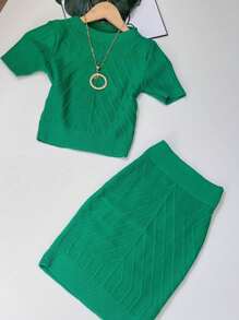 Women Sweater Co-ords - 綠色 - 查看 3