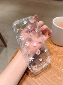 1入組小熊圖案防摔精准切割電話殼,適用於 Iphone - 彩色 - 查看 4