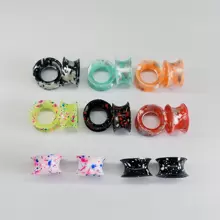 8雙9mm塗層極薄傘狀矽膠耳擴 - 彩色 - 查看 1