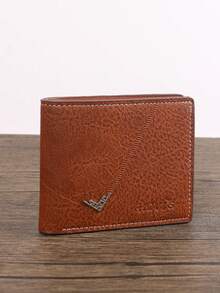 HOVI'S 男士錢包男性短款鈔票夾男青年簡約時尚多卡設計荔枝紋水平拼接pu皮夾 - 卡其色 - 查看 3