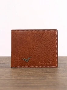 HOVI'S 男士錢包男性短款鈔票夾男青年簡約時尚多卡設計荔枝紋水平拼接pu皮夾 - 卡其色 - 查看 2