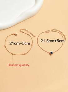 2 Cái/bộ Phong Cách Kỳ Nghỉ Số Lượng Ngẫu Nhiên Hình Elip/Tình Yêu/Mắt Quỷ Hình Vòng Chân Cho Nữ - Vàng - Xem 4