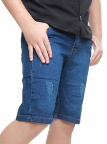 Young Boys Pants - 深色水洗藍 - 查看 5