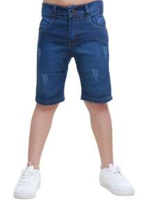 Young Boys Pants - 深色水洗藍 - 查看 4