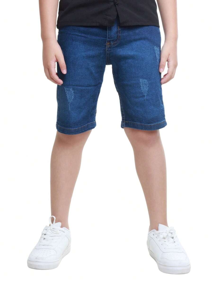 Young Boys Pants - 深色水洗藍 - 查看 1