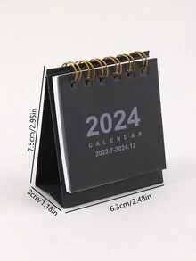 1pc Mini 2024 Desk Calendar, Portable And Simple Design, Small But Delicate, Ideal For Desktop - Black - View 10