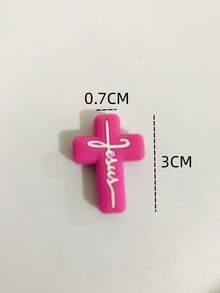 5pcs New Creative Diy Silicone Beads With Cross Pendant For Diy Bracelet Jewelry Making - Multicolor - View 6