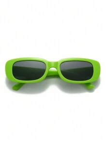1pc Fashionable Square Frame Y2k Daily Glasses Street Halloween Beach Accessories Glasses Shades For Summer Beach Vacation,Outdoor,Travel Back To School Fashionable Preppy School Look - Green - View 3