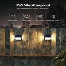 JACKYLED 8/12/16-Pack Solar Outdoor Deck Step Lights 3-Side 270°Lighting 7 LED Upgraded Solar Stair Lights IP65 Waterproof Solar Fence Lighting - 暖白 - 查看 5