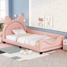 Nestfair Twin Size Upholstered Daybed with Ears Shaped Headboard