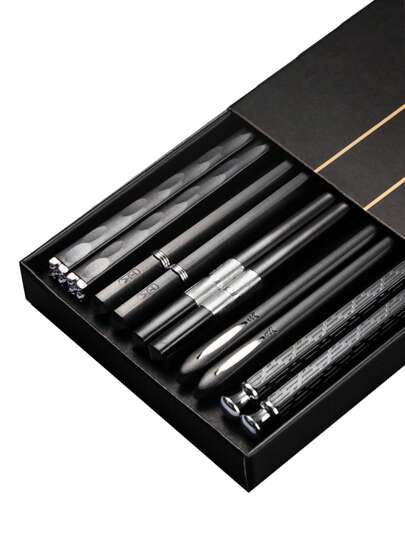 5 Pairs Antibacterial Alloy Chopsticks
