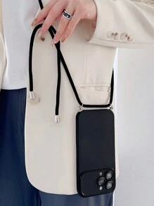 To lớn Cửa sổ Treo cổ Chống giọt bắn Ốp lưng & bao da điện thoại Tương thích với iPhone - màu đen - Xem 1