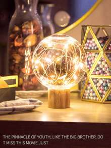 1pc Desk Lamp With Usb Port For Bedroom Bedside, Decorative Creative Gift Starry Night Light - White - View 3