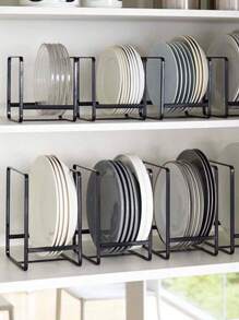 1pc Iron Dish Storage Rack, Minimalist White Dish Rack For Kitchen