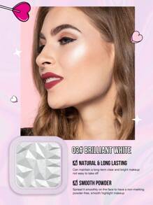 Misslyn 高反射高光，提亮肤色，打造光彩妆容，银色闪光高光，提亮面部高光，闪亮，高显色度柔滑配方，自然光泽，鼻部和眼部轮廓修容盘，Y2K妆容派对海滩旅行度假露营户外礼物，时尚女孩必备，新年礼物 - 3 亮白 - 查看 6