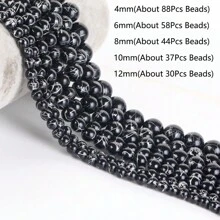 1 串 6/8/10/12 毫米黑金色线条玛瑙圆形石珠适用于珠宝制作 DIY 手链项链配件 - 黑色 - 查看 6