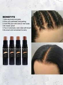 蕾絲假髮打結修復者,蕾絲染色修復膏,附刷子便攜式,髮色修飾膏,無漂白,適用於前部位置,髮線假髮,中棕色-02 - 摩卡棕 - 查看 4