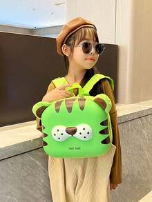 Cartoon Egg-Shaped Kindergarten Backpack For Toddler Boys And Girls - Green - View 2