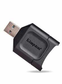 Lector de tarjetas SD Kingston USB 3.2 Gen 1 Plus MobileLite, lector de tarjetas SD SDHC/SDXC UHS-II, adaptador de tarjetas de memoria USB para computadora - Negro - Ver 3