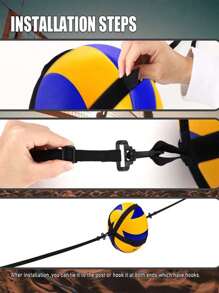 1pc Volleyball Spiiking Training Elastic Band Bounce Trainer For Jump Training And Pass Practice - Black - View 4