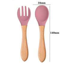 嬰兒餵食套裝矽膠圓碗，表情盤，帶食物接盤的分盤，碗，勺子，叉子，杯子套裝 - 紅色 - 查看 4