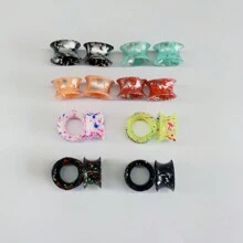 8雙9mm塗層極薄傘狀矽膠耳擴 - 彩色 - 查看 2