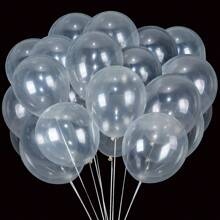 50個透明氣球,5英寸透明乳膠派對氣球,適用於生日聚會、嬰兒派對、婚禮、萬聖節或聖誕派對的裝飾(附白色絲帶)